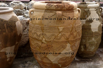 Griechische antike Vasen, wie man sie in Knossos auf Kreta sehen kann