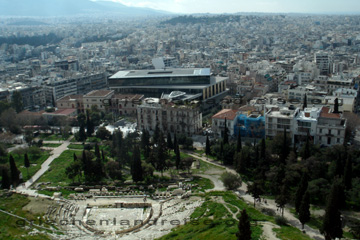 Ansicht vom Dionysos Theater in Athen beim Griechenland Urlaub 2010 fotografiert.