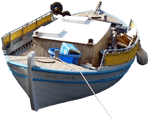 Fischerboot von einem Griechen auf der Insel Kreta