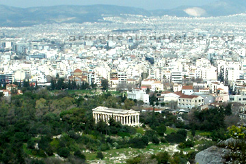 Hephaistos-Tempel am Randbezirk der Agora in Athen unterhalb der Oberstadt, Akropolis.