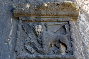 Relief vom Marcuslöwen auf der alten venezianischen Festung von Kerkyra - Korfu Stadt zu sehen.