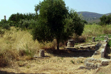 Mauerreste in der Nähe vom Hera Tempel auf der Insel Samos, beim Griechenland Urlaub gefunden.